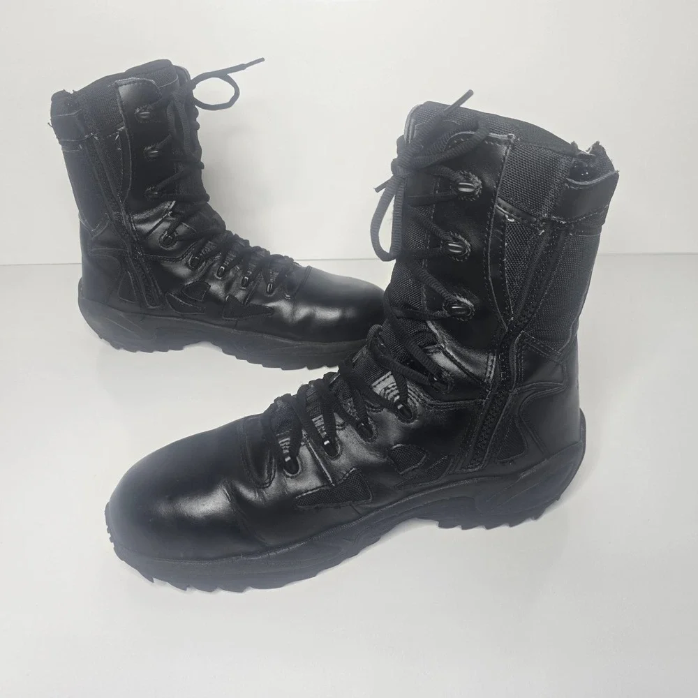 Reebok Rapid Response Mens Stealth Tactical Boot Side Zipper Composite Toe 15M